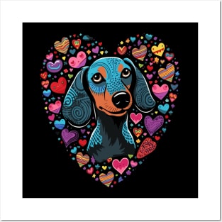 Dachshund Valentine Day Posters and Art